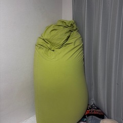 ビーズクッション　黄緑　ビーズソファの画像