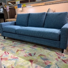 3Pソファ　オットマン付き　ブルーの画像