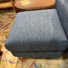 3Pソファ　オットマン付き　ブルーの画像