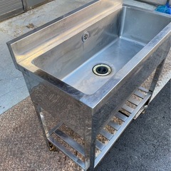 業務用 1槽シンク 幅900×奥450×高さ815+BG90(mm) 一層シンク 一層 1層 一槽 店舗 厨房機器 流し台 キッチン 厨房 店舗 業務用シンク 大阪の画像