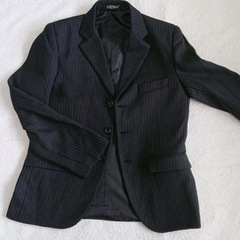 フォーマルスーツ スリーピース　130 　黒ストライプ　卒入学式　発表会　男の子の画像