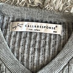 【CALL&RESPONSE】mn2415-スムースニット Vネック グレーの画像