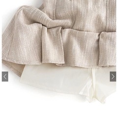 インパンベルト付きツイードプリーツミニスカートの画像