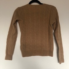 ポロ ラルフローレン Vネック ケーブルニット ブラウン XS の画像