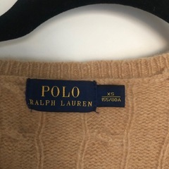 ポロ ラルフローレン Vネック ケーブルニット ブラウン XS の画像