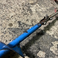 ワカサギ  アイスドリル 全長150cm 直径およそ15cm わかさぎ釣り 保護カバー付属  折りたたみ/刃先交換 可能！ サビ多め 中古品 ①の画像