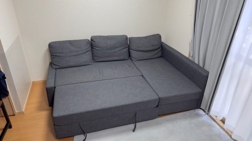 IKEA フリーヘーテン グレー ソファベッド ダブルベッド