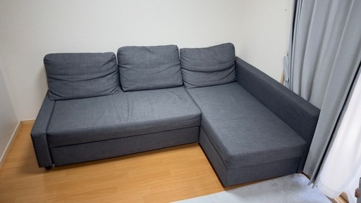 IKEA フリーヘーテン グレー ソファベッド ダブルベッド