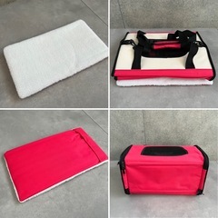 アイリスオーヤマ  折りたためるペットキャリー【Sサイズ】キャリーバッグ ピンク ショルダー 小型犬 猫 メッシュキャリーケースの画像