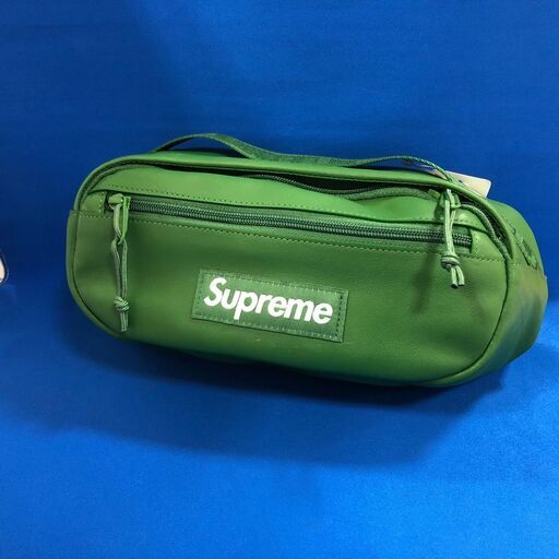 ジモティ割引有★【ジャングルジャングル岸和田店】SUPREME　LEATHER　WAISTBAG　シュプリーム　ウエストバッグ　グリー