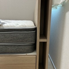 マットレス譲渡決定【使用4ヶ月・美品】ダブルベッド Nスリープ マットレス＋サイド収納付きフレーム セットの画像