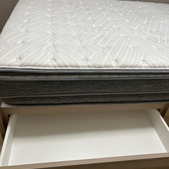 マットレス譲渡決定【使用4ヶ月・美品】ダブルベッド Nスリープ マットレス＋サイド収納付きフレーム セットの画像