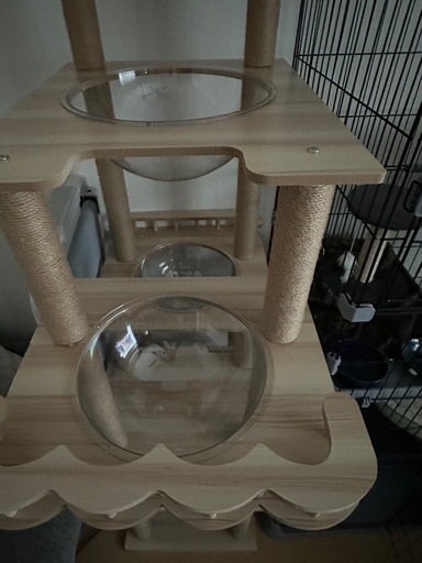 新品‼️組み立て前箱入り木製キャットタワー