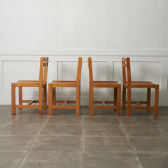 【発送の場合は即購入不可】 5点セット SCANTEAK チーク材 ダイニングテーブル ダイニングチェア 食卓 テーブル 机 椅子 イス 木製 無垢材 スキャンティーク 95342の画像