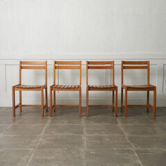 【発送の場合は即購入不可】 5点セット SCANTEAK チーク材 ダイニングテーブル ダイニングチェア 食卓 テーブル 机 椅子 イス 木製 無垢材 スキャンティーク 95342の画像