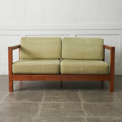 【発送の場合は即購入不可】 スキャンティーク SCANTEAK チーク 無垢材 2人掛け ソファ 2シーター 木製 ラブソファ 北欧 モダン スタイル スキャンチーク 95343の画像