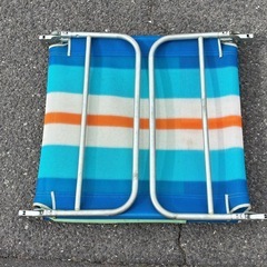 昭和レトロ】サマーベッド リクライニング ビーチチェア ブルー系