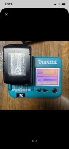 売れました　w-1 チェッカー表示有り　共に充電回数1回　マキタ 18V バッテリー　BL1860B 2個セット