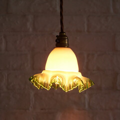 西欧 アンティーク ミルクガラス ペンダントライト コンビ シェード ガラス 天井照明 吊り照明 装飾 ヨーロピアン クラシック 80744の画像