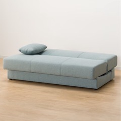 【値下げ応】ニトリ　収納付き ソファベッド (メーベル2P/ボルスター）の画像