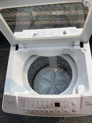 北九州市内配送無料　保証付き YAMADA全自動電気洗濯機 YWM-TV80G1 8kg