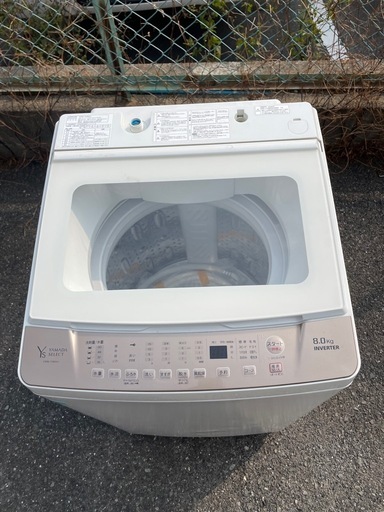北九州市内配送無料　保証付き YAMADA全自動電気洗濯機 YWM-TV80G1 8kg