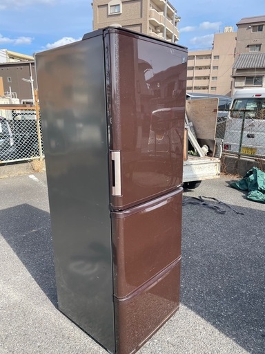 北九州市内配送無料　保証付き SHARP プラズマクラスター冷蔵庫（350L・どっちもドア） 3ドア ブラウン系 SJ-PW35B-T