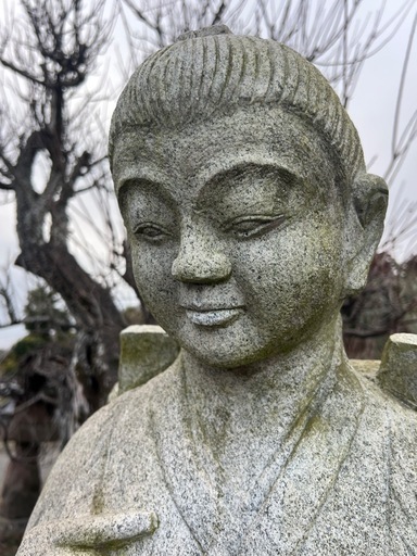 二宮金次郎　石像　御影石　オブジェ　庭石