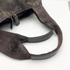 シャルル・ジョルダン ナイロンハンドバッグ ブラウン 総ロゴの画像