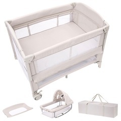 thinkmax多機能ベビーベッド ベージュの画像