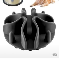 フードボウル/早食い防止/Mサイズ/吸盤/ブラックの画像
