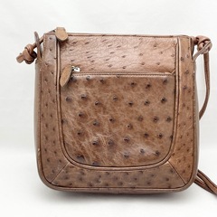 オーストリッチ ショルダーバッグ  ブラウンの画像