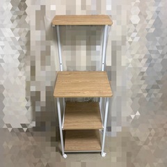 【美品】レンジ台✨️ キャスター＆コンセント2口付き／レンジラックの画像