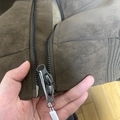 ブラウン合成皮革ジャケット Mサイズの画像