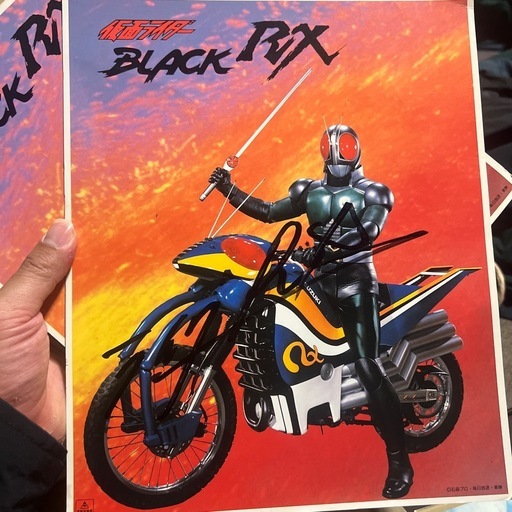 更新✨コレクター必見✨【希少・一点物】仮面ライダーBLACK RX サイン入り色紙 2枚セット｜昭和特撮 当時物｜コレクター向け