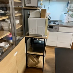 【キッチン家電3点セット】レンジラック ＋ 東芝オーブンレンジ ＋ トースターの画像