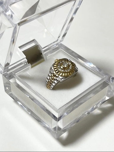 Pt900/K18 ダイヤモンドコンビリング　9.5号　0.28ct