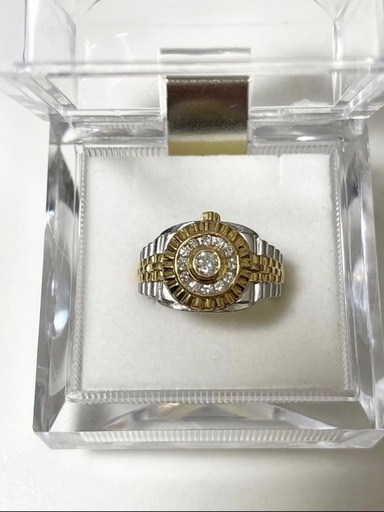 Pt900/K18 ダイヤモンドコンビリング　9.5号　0.28ct