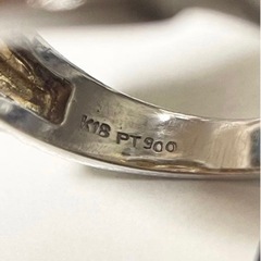 Pt900/K18 ダイヤモンドコンビリング　9.5号　0.28ctの画像