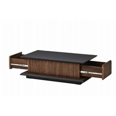 【2/7〆切】美品・和モダン高級センターテーブル（オーク無垢材/収納付）大阪市中央区の画像