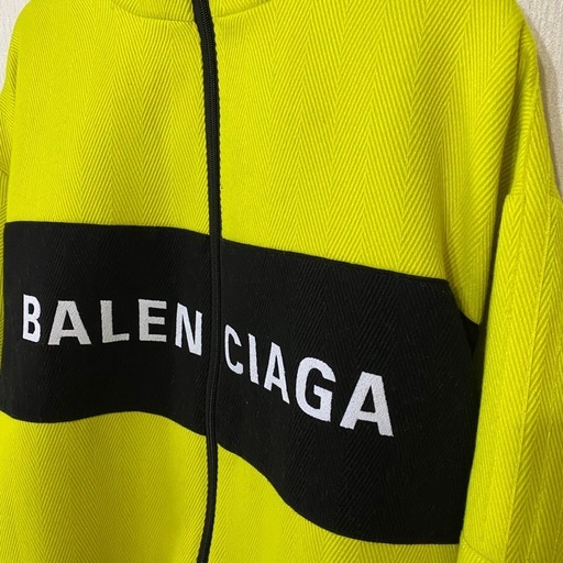 Balenciagaロゴジップアップジャケット ネオンイエロー ボアジャケ