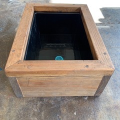 アンティーク調 木枠付き オーバーフロー加工 メダカ飼育容器（発送対応可）の画像