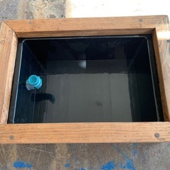 アンティーク調 木枠付き オーバーフロー加工 メダカ飼育容器（発送対応可）の画像