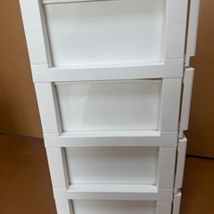 工具不要で組み立て簡単ワイドチェスト デコニーCV2 幅34cm 4段 ホワイトの画像