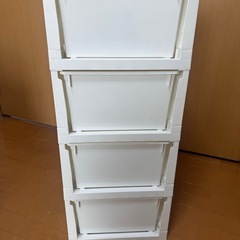 工具不要で組み立て簡単ワイドチェスト デコニーCV2 幅34cm 4段 ホワイトの画像