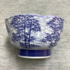 刺身鉢の和食器 レトロ 深鉢 中鉢 竹林柄の画像