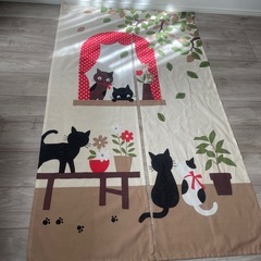 暖簾　　可愛い猫の画像