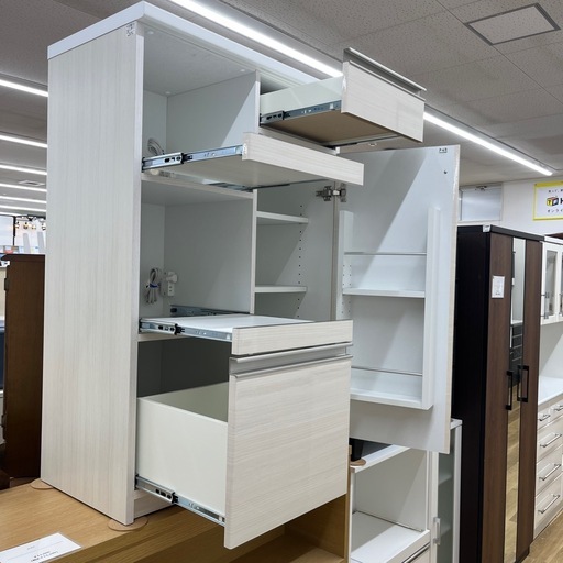 創愛ファニチュア レンジボード カシュー80 ベージュ×ホワイト キッチン収納 のご紹介です！