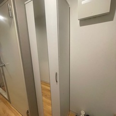 ミラー付きシューズボックス白の画像