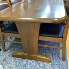 【リサイクルサービス八光】【大家族向け 7点セット】ダイニングテーブルセット 幅180cm チェア6脚の画像